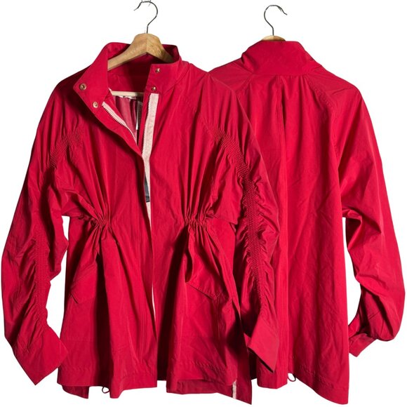 Fabletics x Madelaine Petsch Giana Full Zip Rain Jacket Womens Small Red Outdoor - Picture 1 of 13